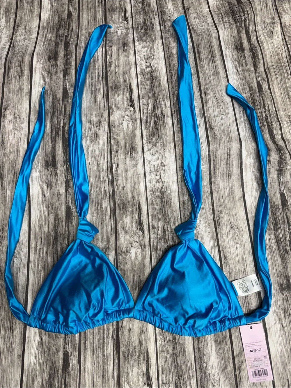 wild fable Shiny Blue Triangle Bikini Top